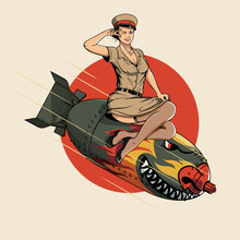 Asian Dragon Bomb WW2 Pin Up Girl