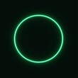 green abstract neon circle glowing in the dark. design element for poster, banner, advertisement, print. Vector graphics. neon illustration. glowing circle.
