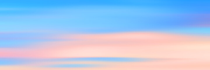 Wall Mural - Evening sky in sunset light, panoramic view