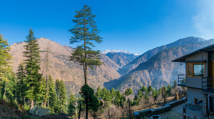 Wall Mural - a mountain valley, pekhri, tirthan valley, himachal pradesh, india