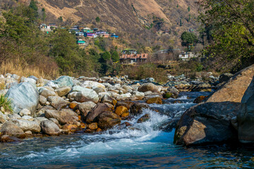 Wall Mural - a mountain stream, pekhri, tirthan valley, himachal pradesh, india