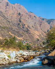 Wall Mural - a mountain stream, pekhri, tirthan valley, himachal pradesh, india