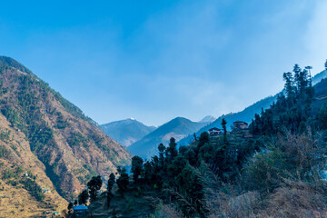 Wall Mural - a mountain valley, pekhri, tirthan valley, himachal pradesh, india