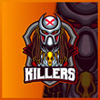 Alien Predator Killers mascot esport logo design illustrations vector template, Predator logo for team game streamer youtuber banner twitch discord