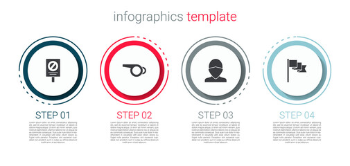 Canvas Print - Set Protest, Whistle, Vandal and Location marker. Business infographic template. Vector