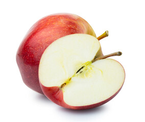 clipping path red apple fruit isolated on white background