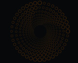 Fototapeta Do przedpokoju - White halftone dots in vortex form. Geometric art. Trendy design element.Circular and radial lines volute, helix.Segmented circle with rotation.Radiating arc lines.Cochlear