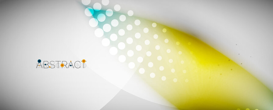 Vector blurred color wavy shapes, techno futuristic abstract background. Trendy template for business or technology presentation, internet poster or web brochure cover, wallpaper