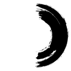 Wall Mural - Half Circle Brush Stroke Border Frame . Grunge Element for your Design .  . Vector illustration