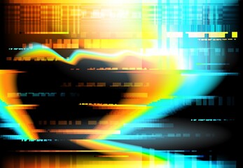 Leinwandbilder - LCD screen critical fail or broke digital glitch backdrop. Crushed or mashed computer, cellphone liquid crystal screen display with leak effect, broken monitor glitching pixels vector background