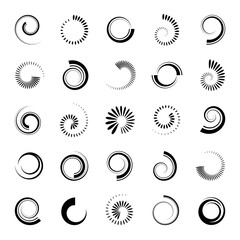 Wall Mural - Abstract spiral icons. Design elements set.