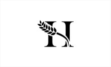 Wheat Logo Letter H Vector Illustration