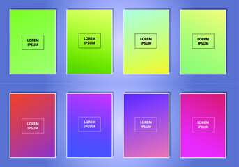 Poster - Colorful vector blurred gradient textures. Background for Social media post, wallpaper, mobile app, screen 