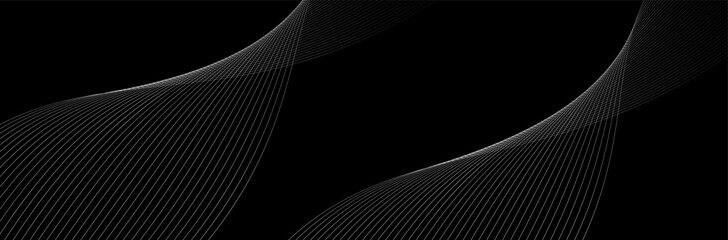 Wall Mural - Abstract black background with waves