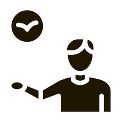 Poster - human talking about bird icon vector