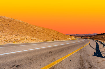 Canvas Print - Road through the sandy hills