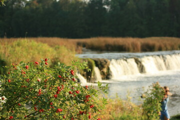 waterfall in autumn