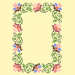 cross stitch frame with flowers