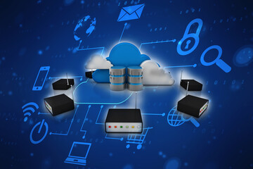 3d rendering Transmitter WiFi with database
