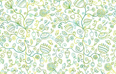 Poster - Magic Garden Background. Seamless Pattern for your design