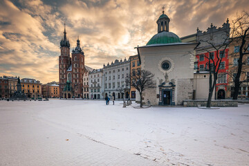 Poster - Krakow old town photographed in March. Dynamic weather created interesting conditions for shooting.