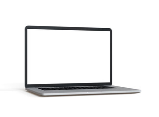 Wall Mural - Laptop isolated on a white background. 3d illustration.