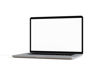 Wall Mural - Laptop isolated on a white background. 3d illustration.