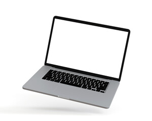Wall Mural - Laptop isolated on a white background. 3d illustration.