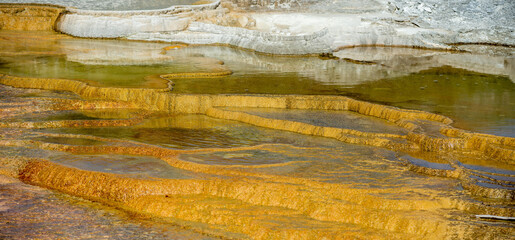 Wall Mural - Travertine Terraces, Mammoth Hot Springs, Yellowstone