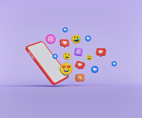 Aufkleber - trendy Social media icons design for advertising, promotion, marketing. 3d rendering
