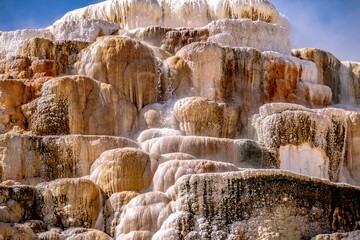 Wall Mural - Travertine Terraces, Mammoth Hot Springs, Yellowstone