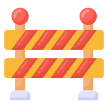 
Barricade In Flat Trendy Icon, Editable Vector

