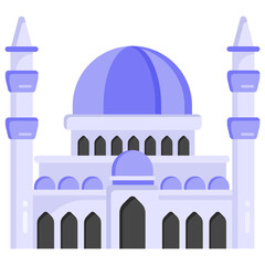 Wall Mural - 
Mosque in flat design editable vector 

