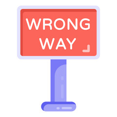 Sticker - 
Wrong way board, flat icon download

