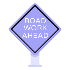 Canvas Print - 
Download road work ahead in flat premium vector 

