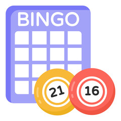 Sticker - 
Bingo game creatively designed in flat vector 

