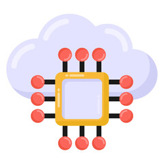 Poster - 
A cloud service flat icon 

