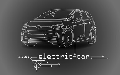 Sticker - e-mobility by an e-car 