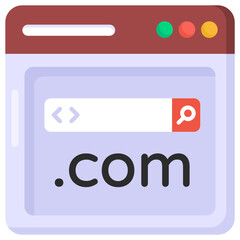 Poster - 
A web domain icon in flat design 

