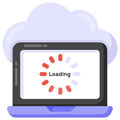 Canvas Print - 

A laptop loading icon, flat vector download


