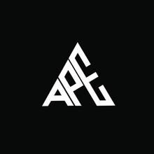 A P E Letter Logo Creative Design On Black Color Background. A P E Icon 