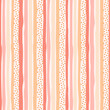 © Blooming Sally - Seamless feminine pattern with hand drawn multicolored wavy stripes with ragged edges and tiny spots