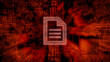 © RocknRoller Studios - Word document Technology Concept with document symbol against a Futuristic, Orange Digital Grid background. Network Tech Wallpaper. 3D Render