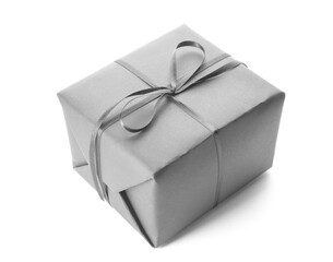 Black gift box on white background