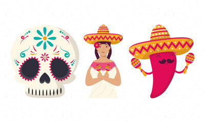 Canvas Print - three mexican icons