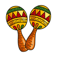 Sticker - mexican maracas instruments