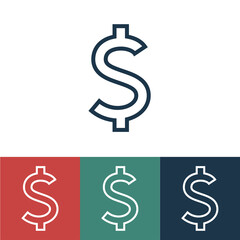 Wall Mural - Linear vector icon with dollar sign