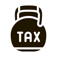 Poster - Metal Weight Tax Icon Vector Glyph Illustration