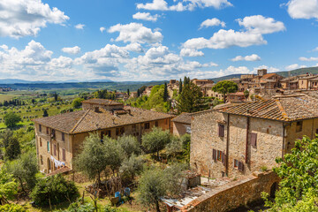 Sticker - View of an idyllic village in Tuscany, Italy