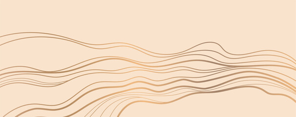 Golden curve line on sandy color background.